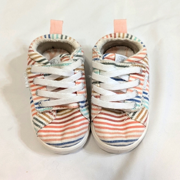 Roxy Kids Sheilahh Rainbow Stripe Sneakers Toddler Size 5 - Picture 4 of 11